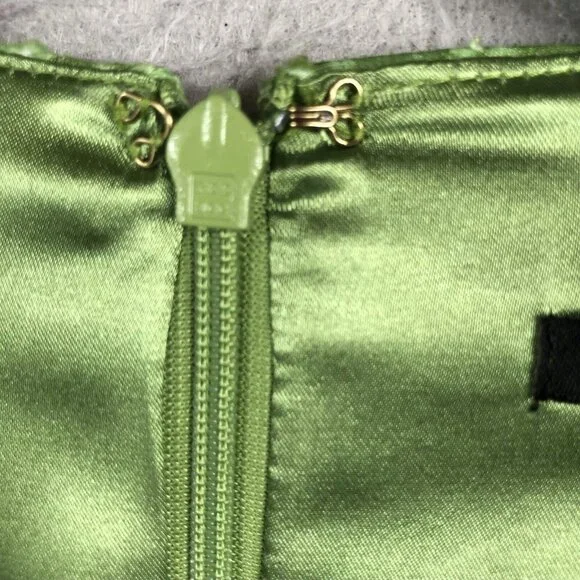 Alex Marie Dress Womens 14 Green Metallic Gold Pleats Shiny Event Occasion NEW - Picture 13 of 16